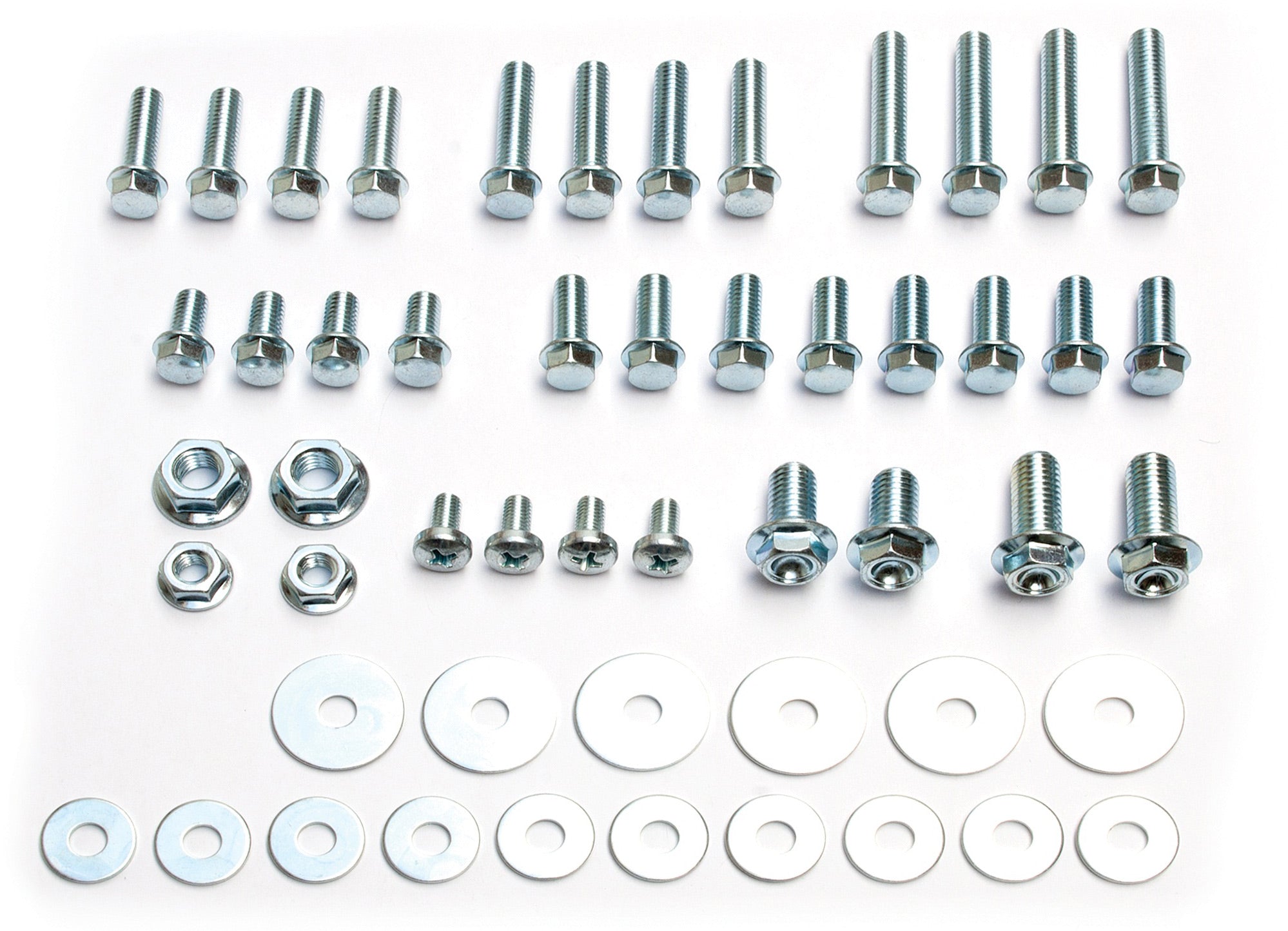 Metric hardware kit 52 pieces including screws, nuts, and washers