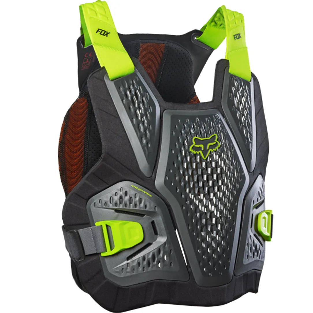 Raceframe Impact Soft Back CE D3O Chest Guard in Grey, showing front and back protection detail