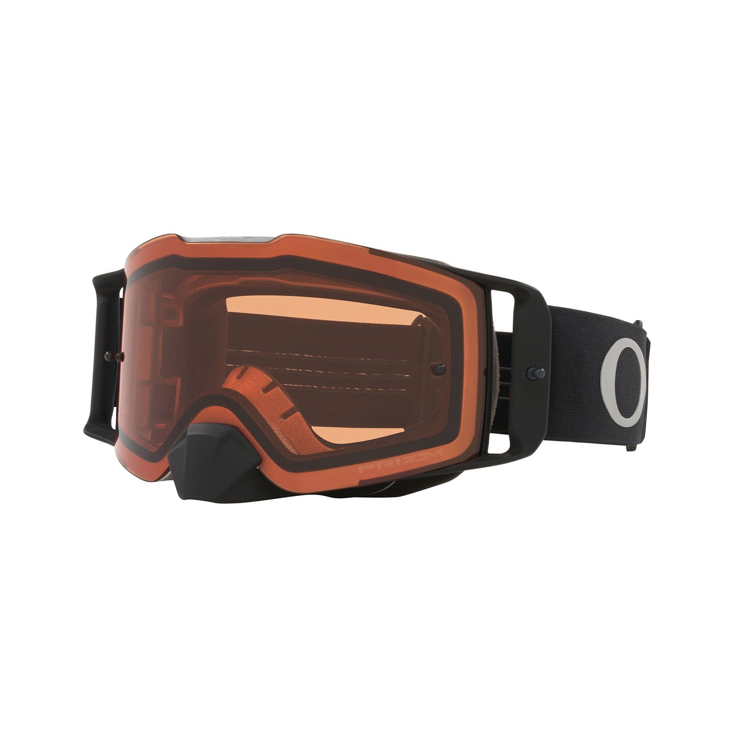 Oakley Front Line MX Goggles in Tuff Blocks Gunmetal with Prizm Bronze Lens on white background