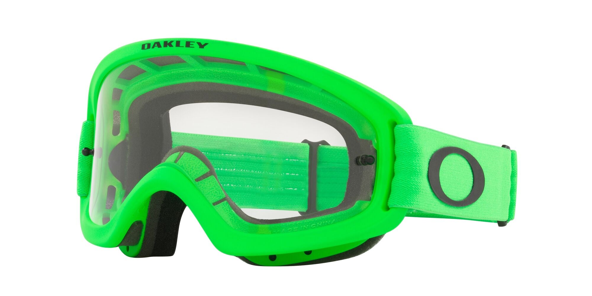 Oakley O Frame 2.0 Pro XS MX Goggle in Moto Green with Clear Lens