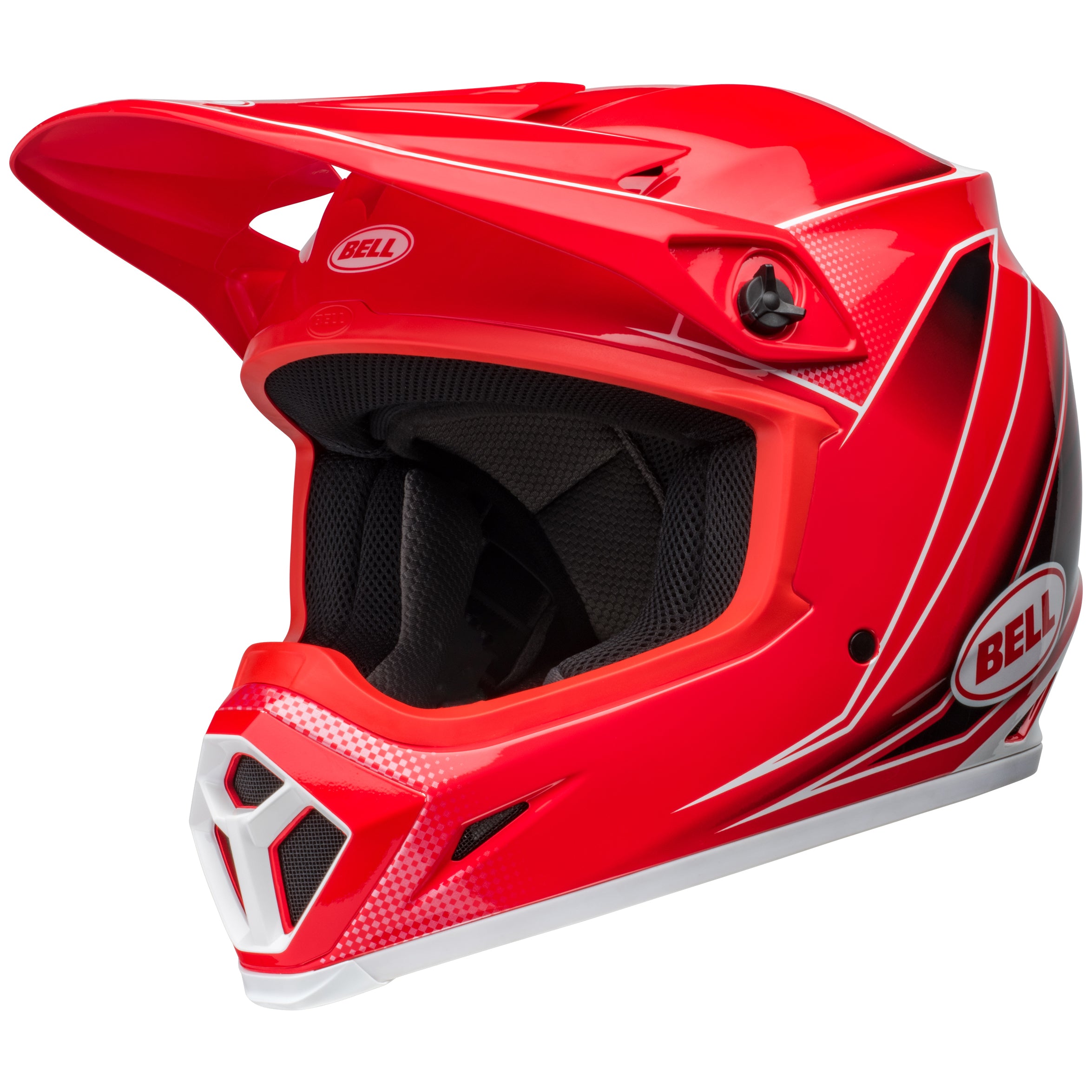 Bell MX 2024 MX-9 Mips Adult Helmet in Zone Red, featuring advanced safety with ECE6 certification