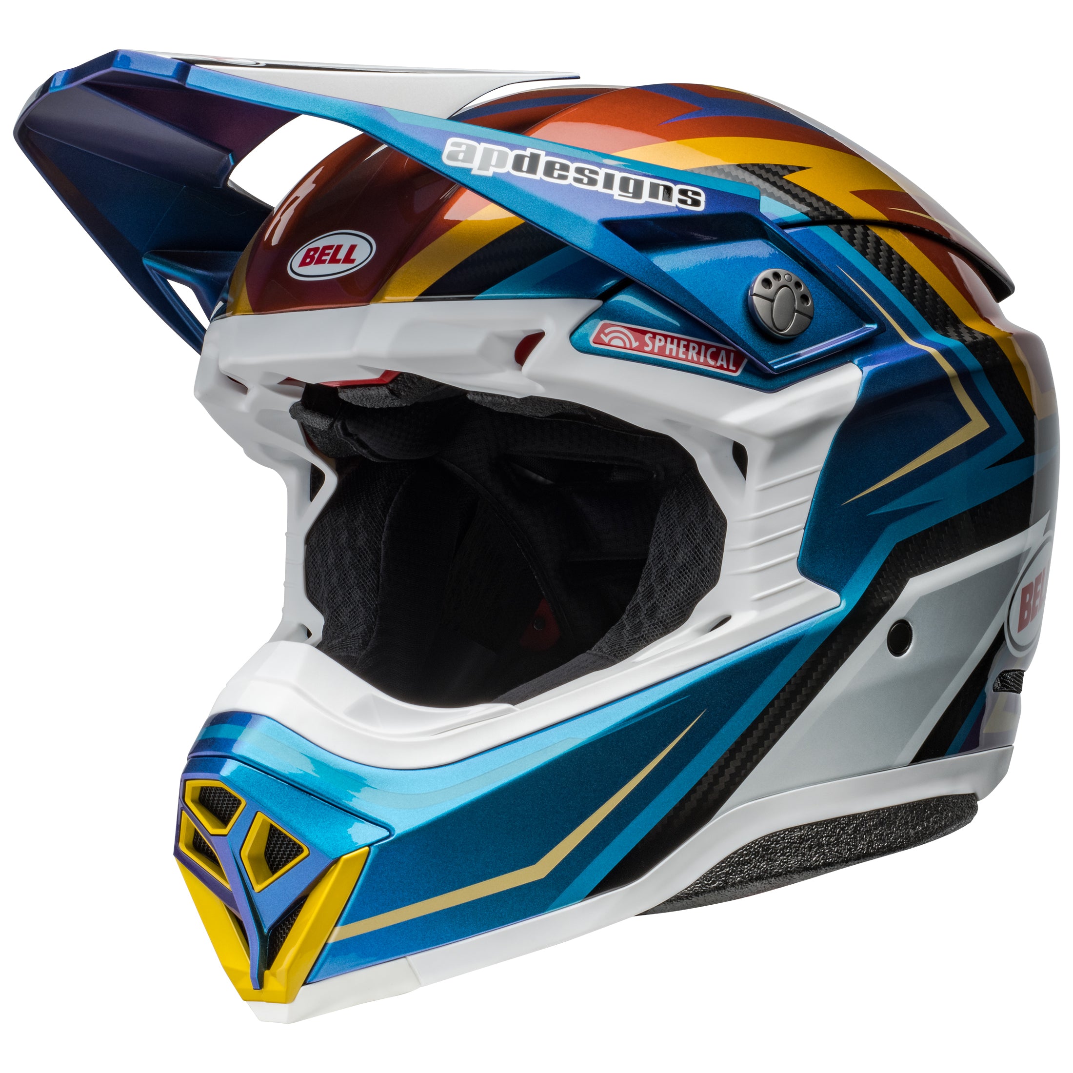 Bell MX 2024 Moto-10 Spherical Mips Adult Helmet in Tomac 24 White and Gold Design, ECE6 Certified
