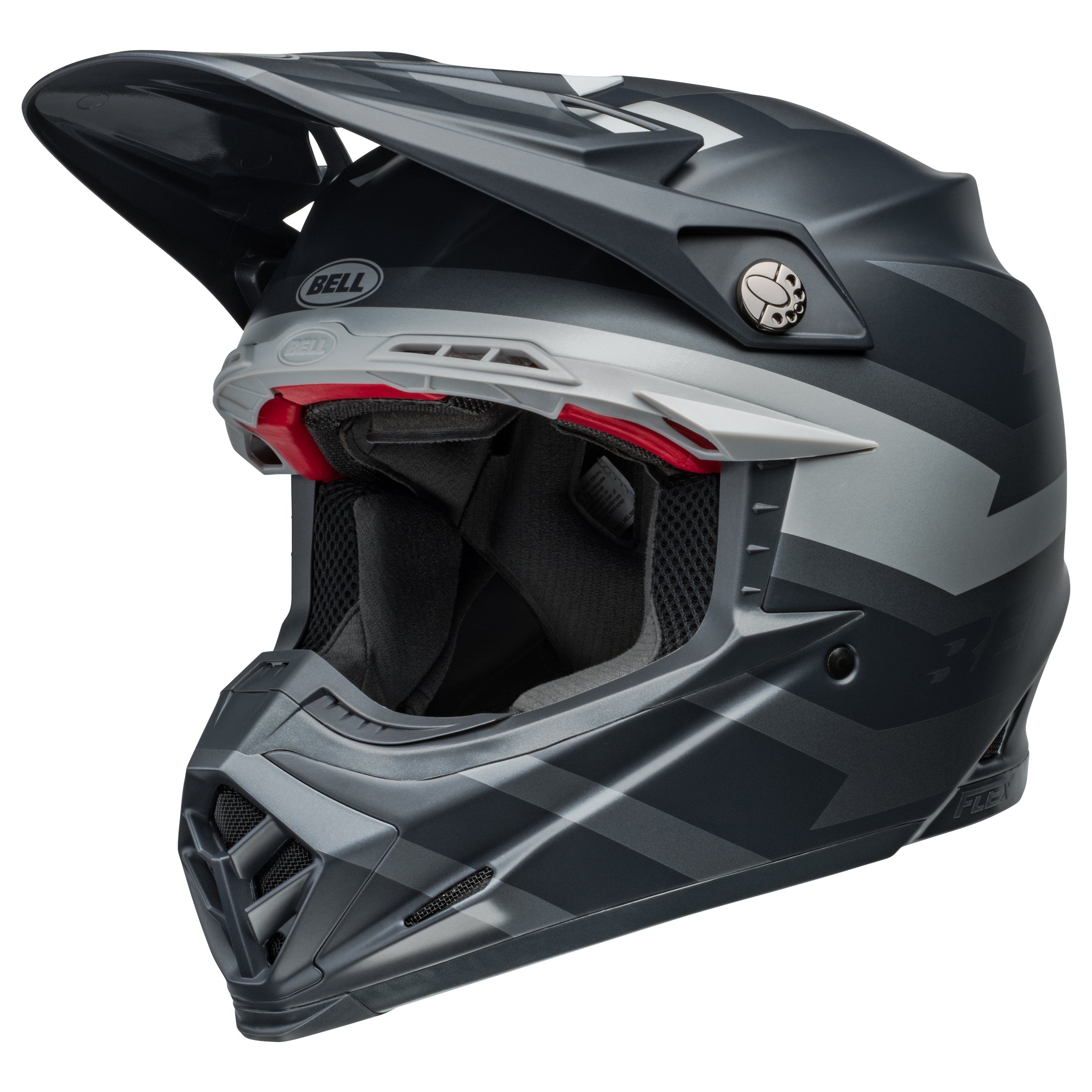 Bell MX 2024 Moto-9S Flex Adult Helmet in Banshee Black/Silver, ECE6 Certified, Side View