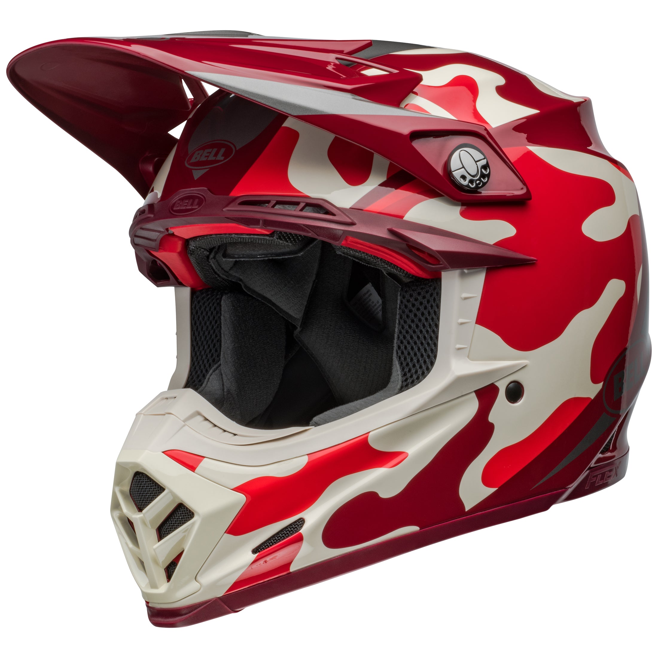 Bell MX 2024 Moto-9S Flex Adult Helmet in Ferrandis Merchant Red/Silver, ECE6 Certified