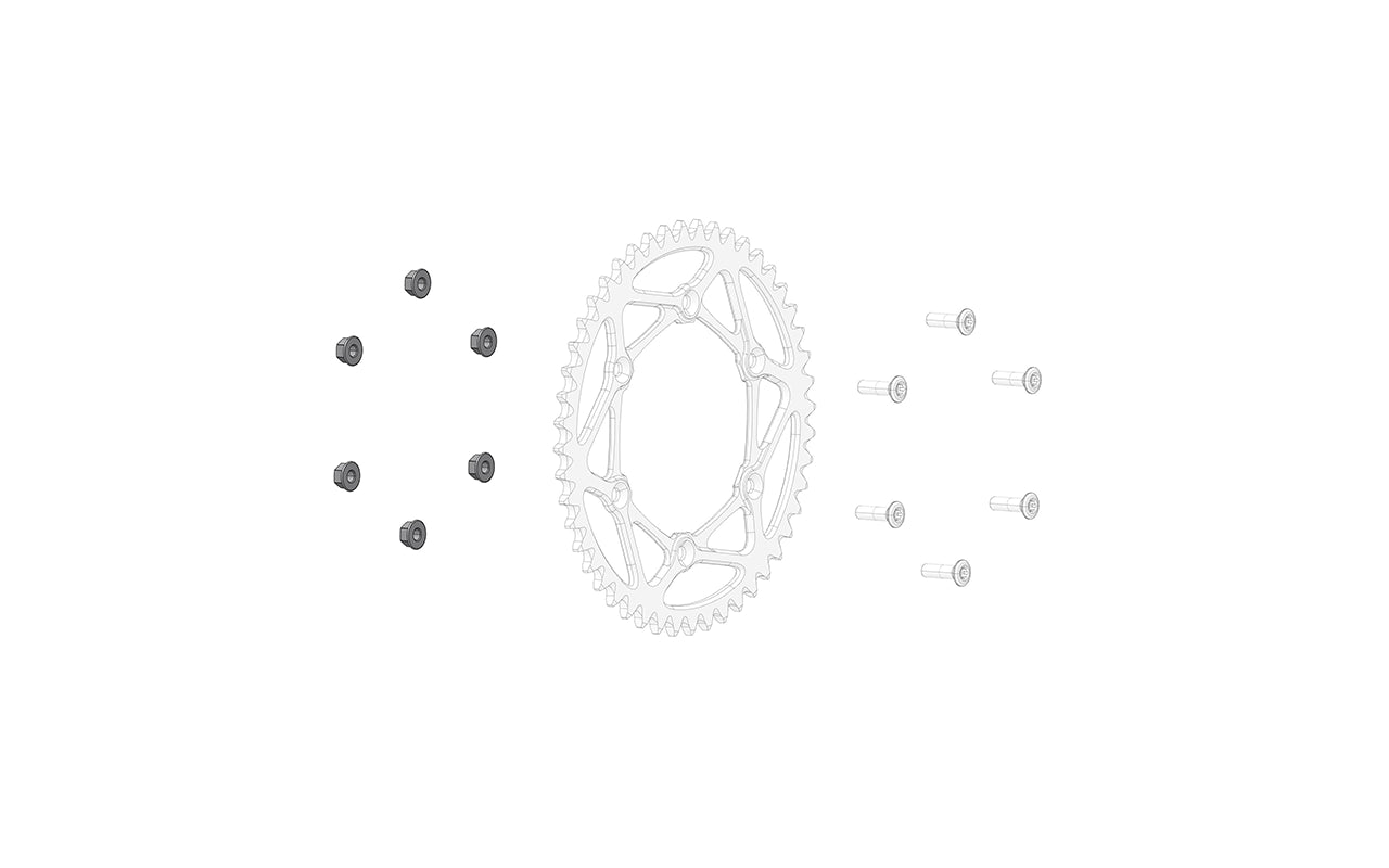 Rear sprocket nut for motorcycle, single unit, close-up view