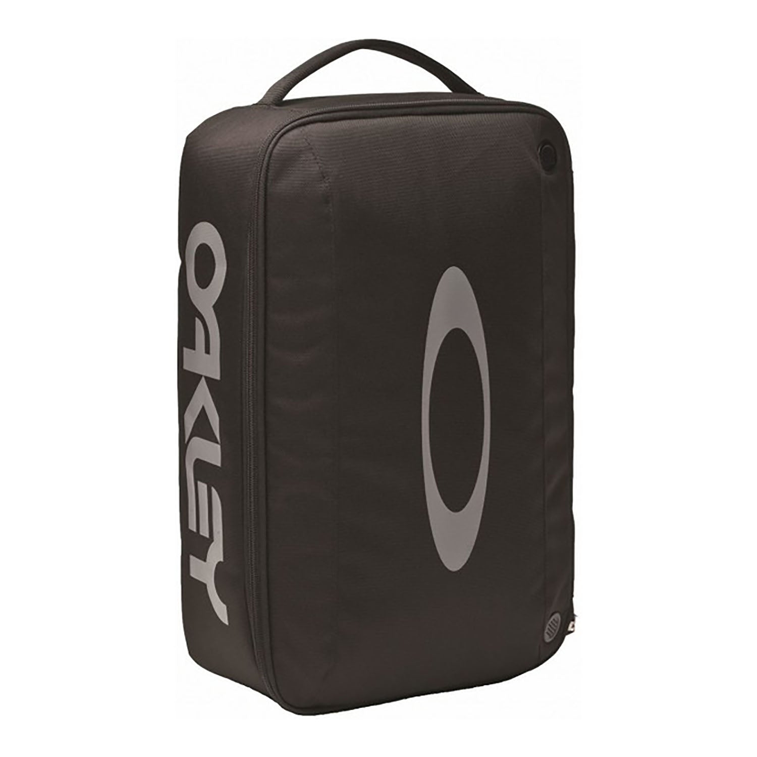 Oakley multi-unit goggle case in black color, showcasing the brand logo and sturdy zip closure