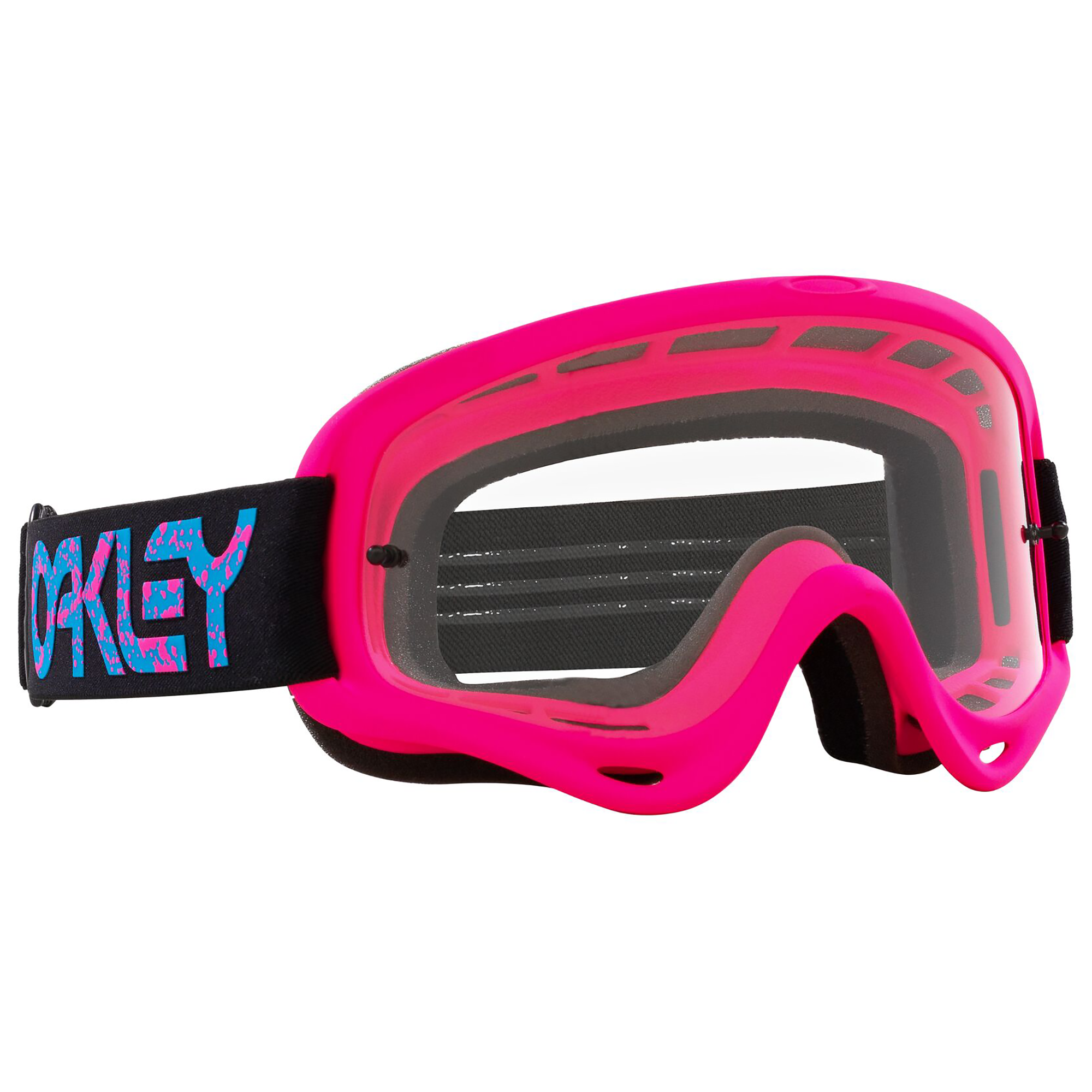 Pink Splatter Oakley O-Frame MX Goggle with Clear Lens