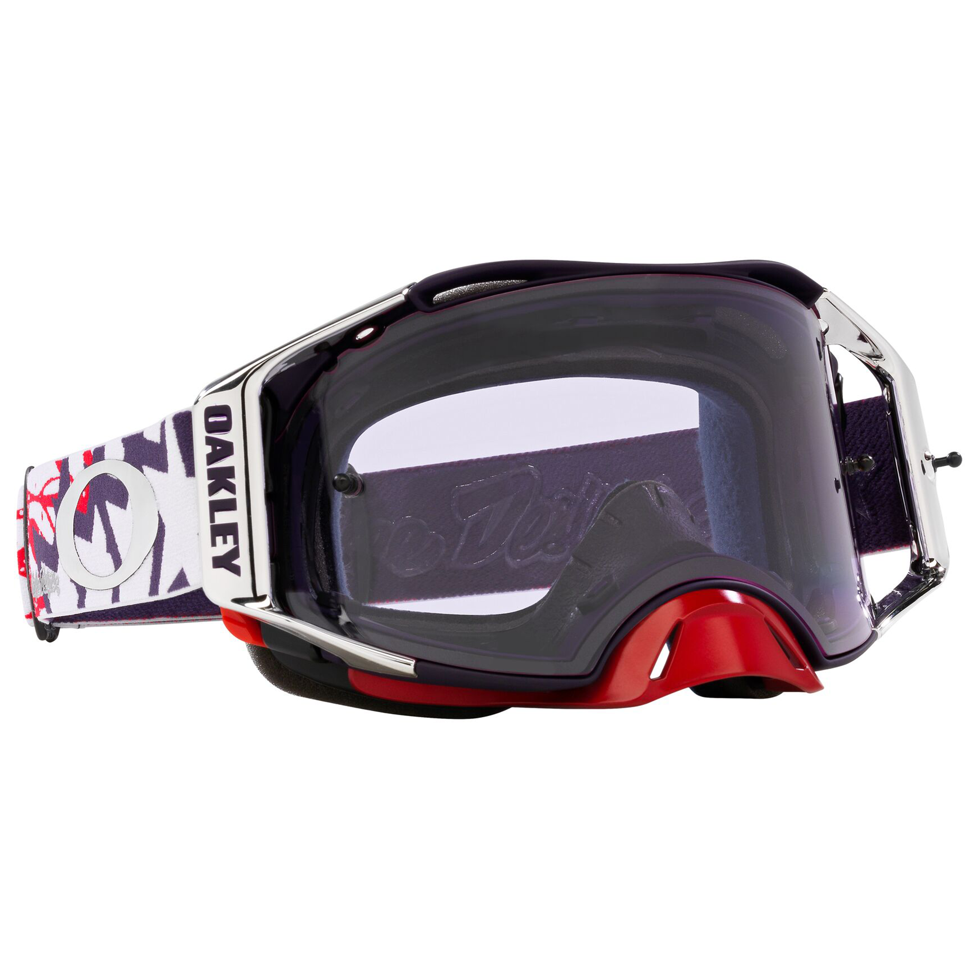 Oakley Airbrake TLD Collection MX Goggle in Red, White, and Blue Stars with Prizm MX Low Light Lens