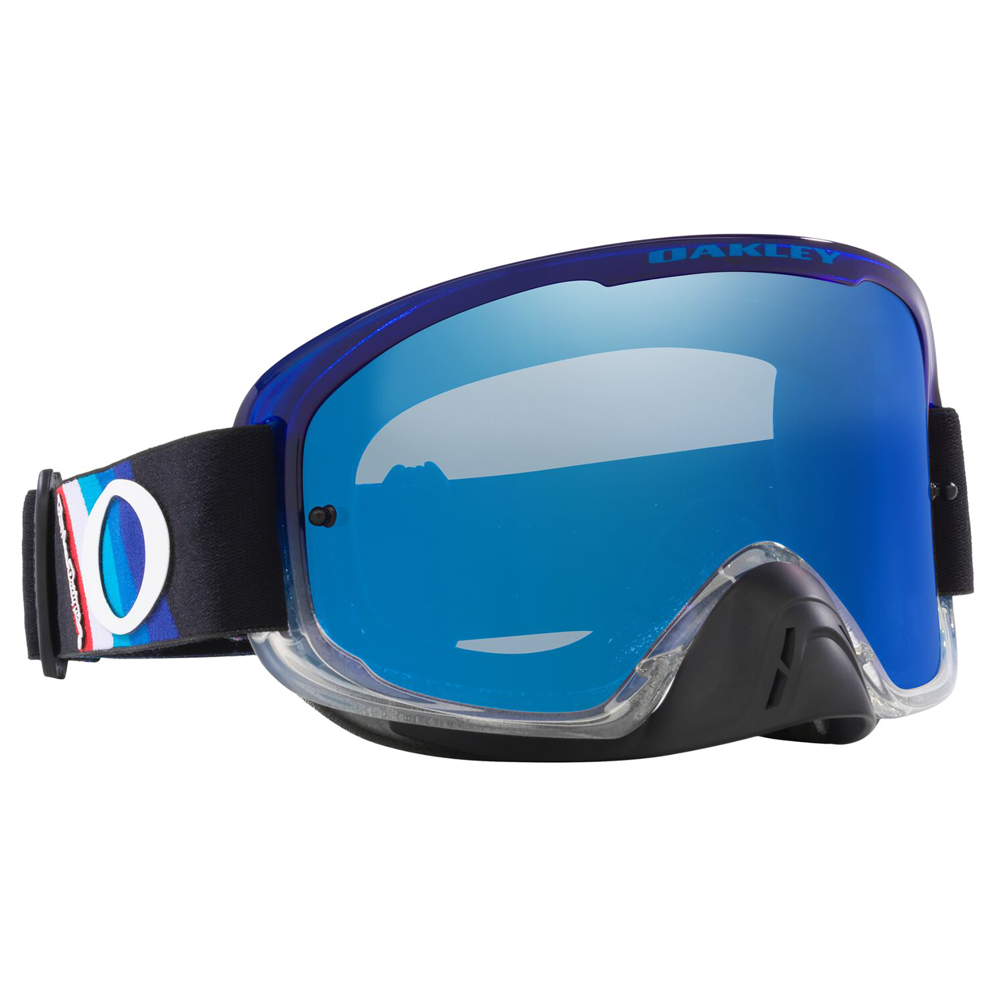 Oakley O Frame 2.0 Pro TLD Collection MX Goggle with Black Stripes and Black Ice Iridium Lens