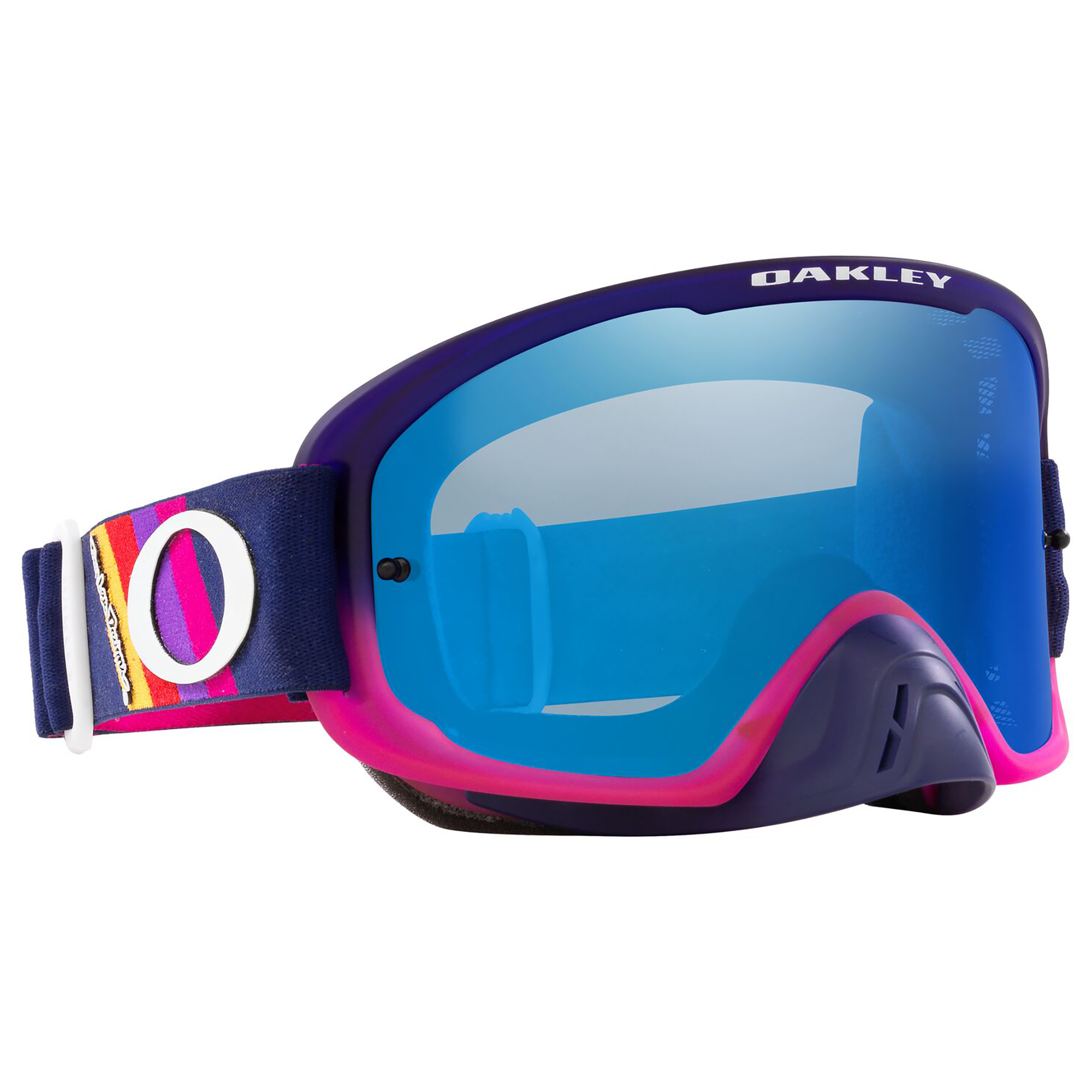 Oakley O Frame 2.0 Pro TLD Collection MTB Goggle in Navy Stripes with Black Ice Iridium Lens