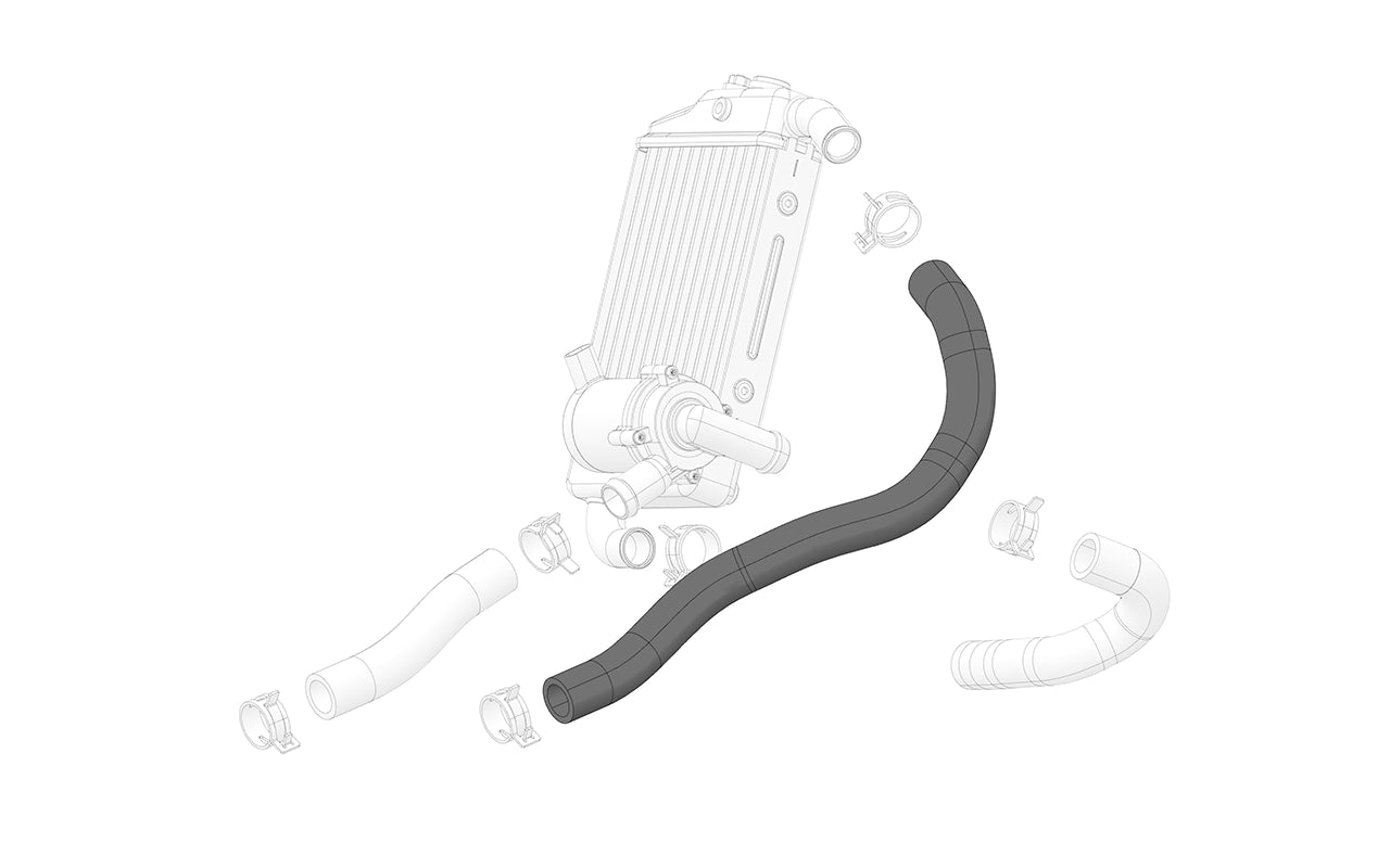 Close-up of a durable radiator hose outlet suitable for high-temperature engine cooling systems