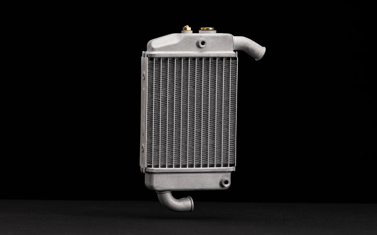 Radiator assembly for vehicle cooling systems, front view