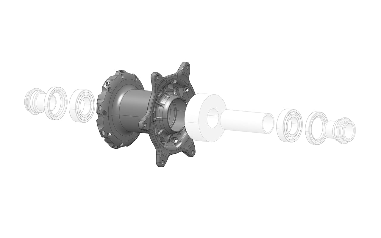 Front hub for bicycles, high-quality, close-up view