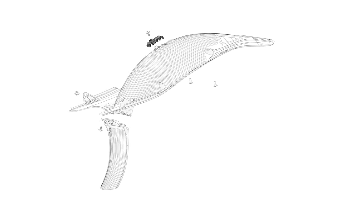 Rear fender cable bracket for bicycles, showing detailed view of bracket structure and mounting points