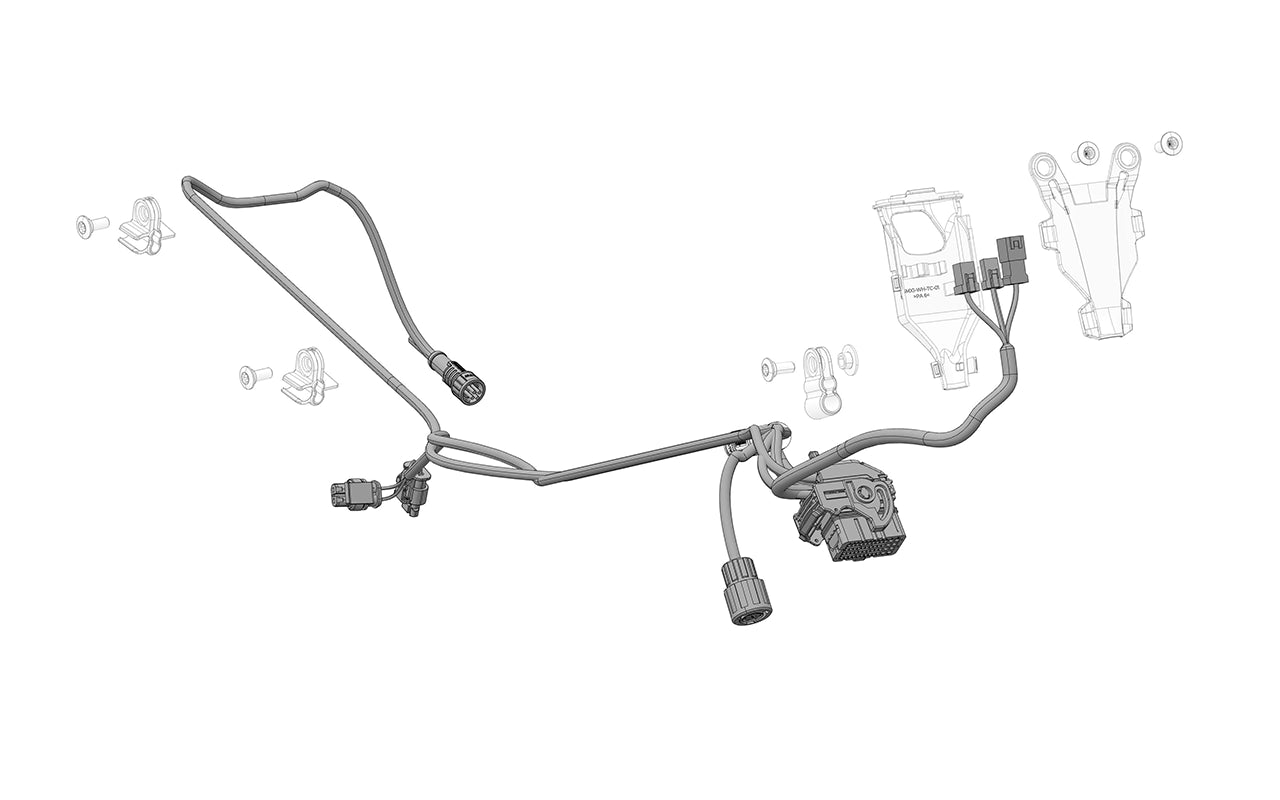 Wiring harness with multiple connectors and wires designed for easy installation in electrical systems