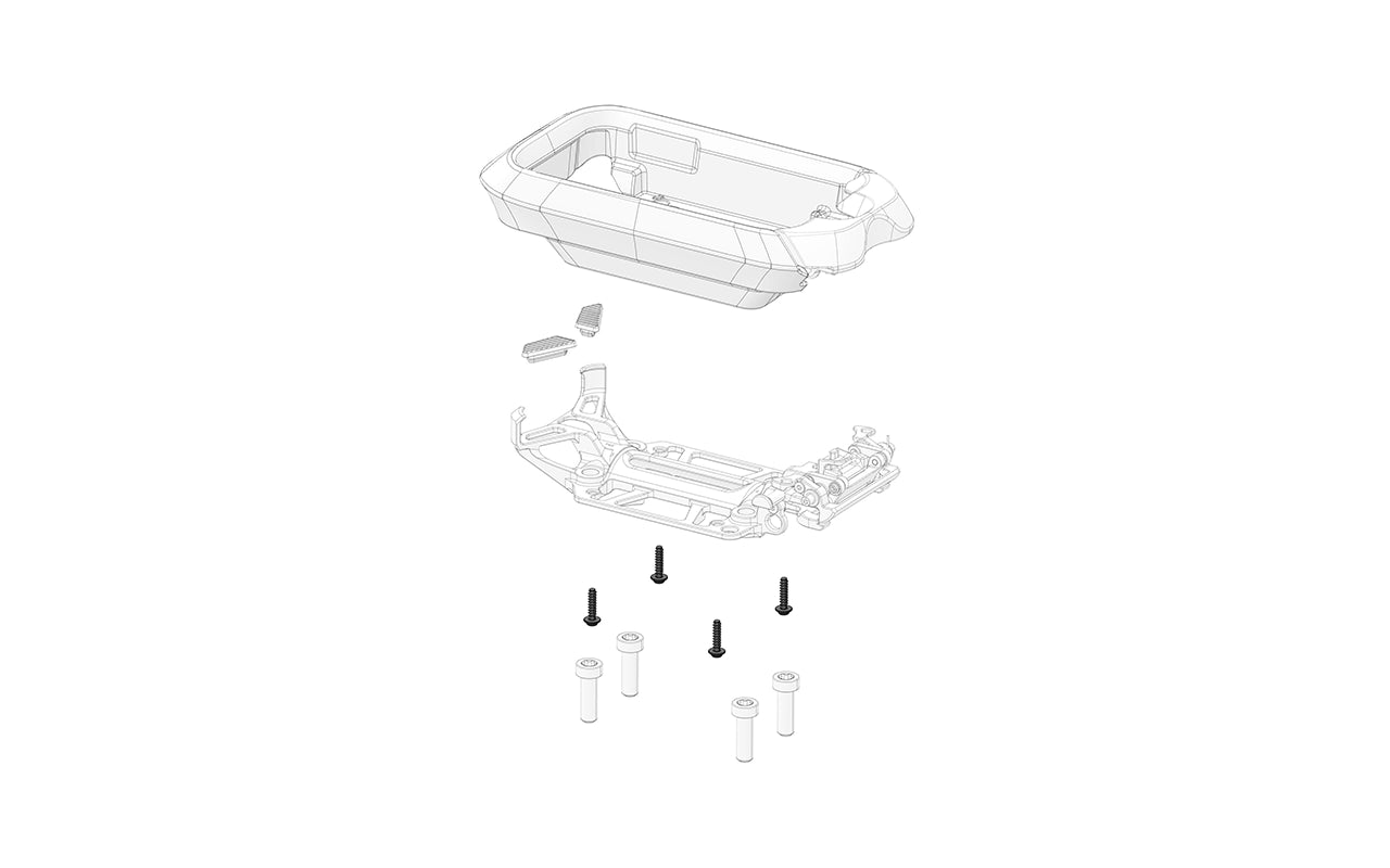 Wireless charger screws on white background