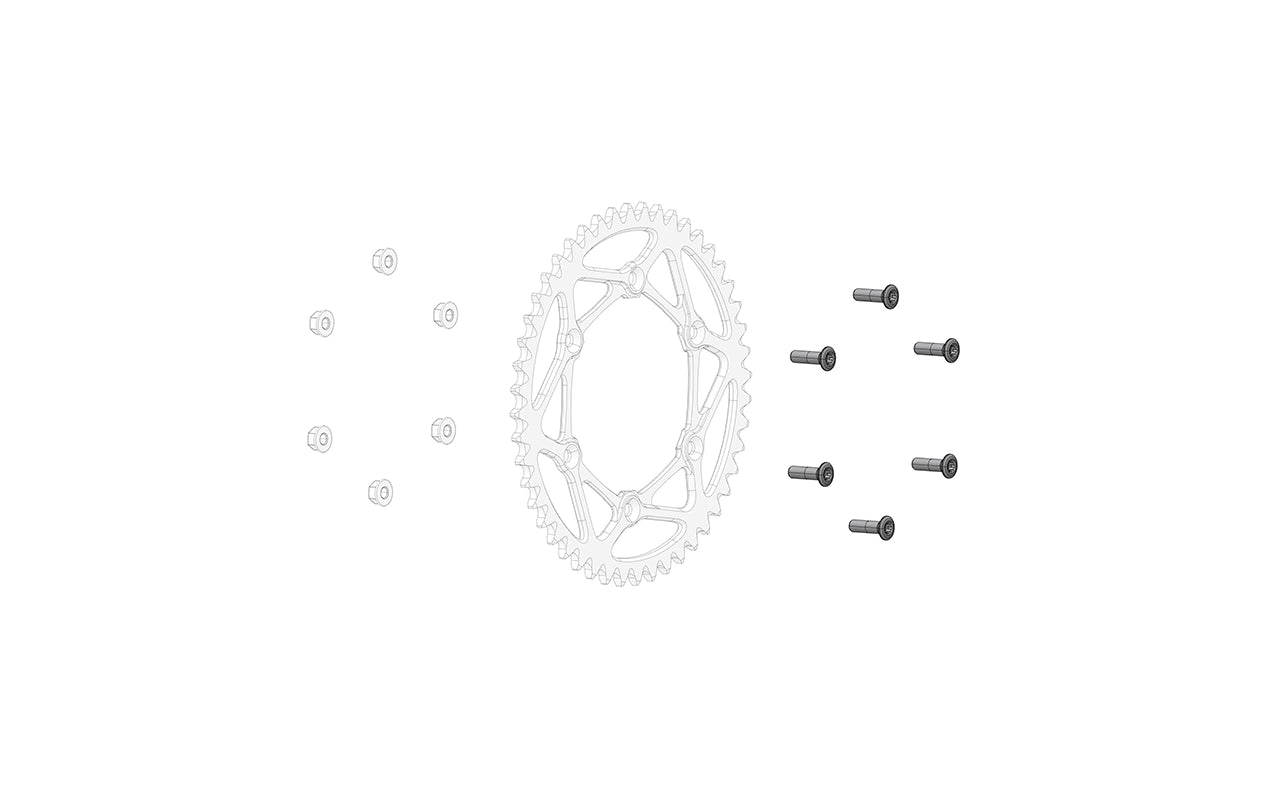 Close-up view of a rear sprocket bolt for bicycles